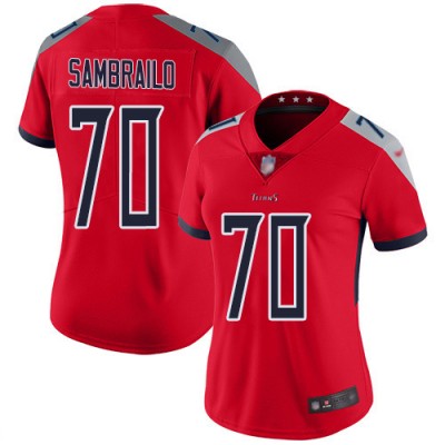 Nike Tennessee Titans #70 Ty Sambrailo Red Women's Stitched NFL Limited Inverted Legend Jersey